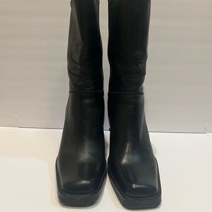 Steve Madden P-Press Elegant Black Leather Boots